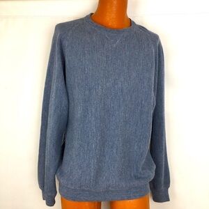 Peru Unlimited Baby Alpaca Wool Sweater Blue Mens L Preppy Pullover Crewneck